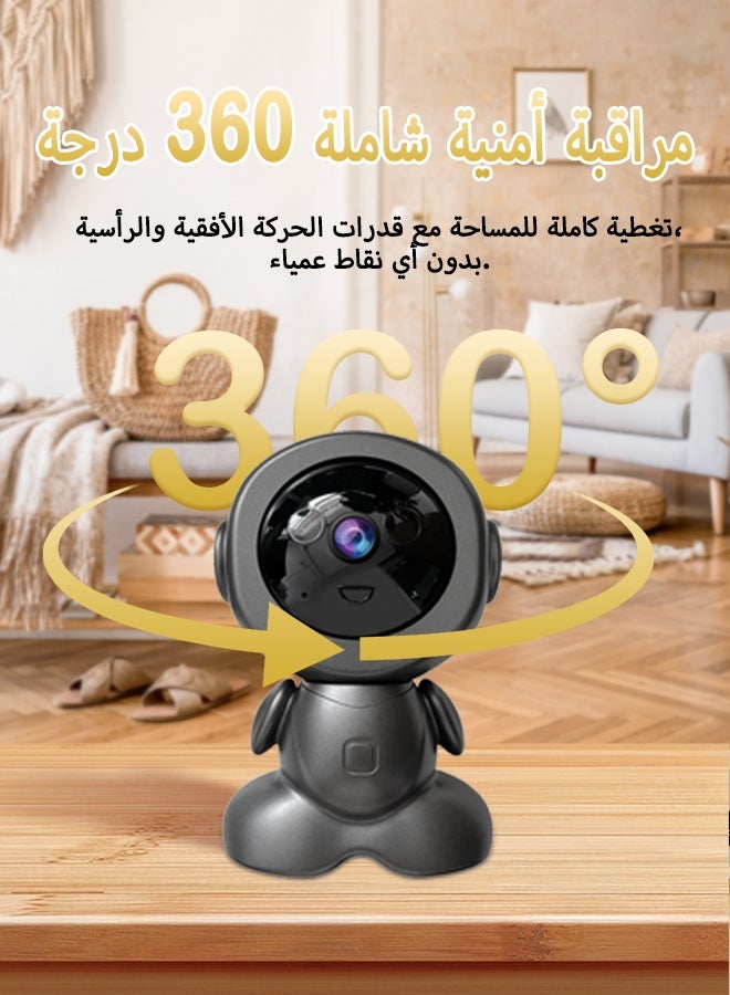 في 380 كاميرا مراقبة داخلية بدقة 5 ميجابكسل، كاميرا تتبع ذكية بدقة 2K، كاميرا واي فاي، كاميرا مراقبة منزلية للحيوانات الأليفة، فتحة بطاقة ذاكرة مايكرو إس دي (حتى 128 جيجابايت) - Image 5