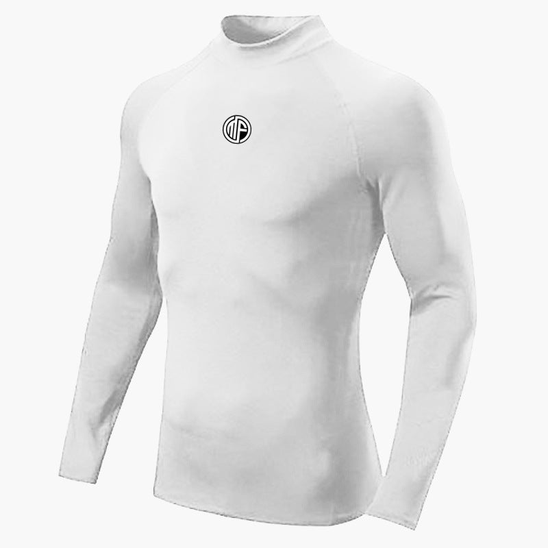 Muscle Men''s New Fitness Tight T-shirt Casual Breathable Vertical Collar High Elastic Base Shirt Running - Image 5
