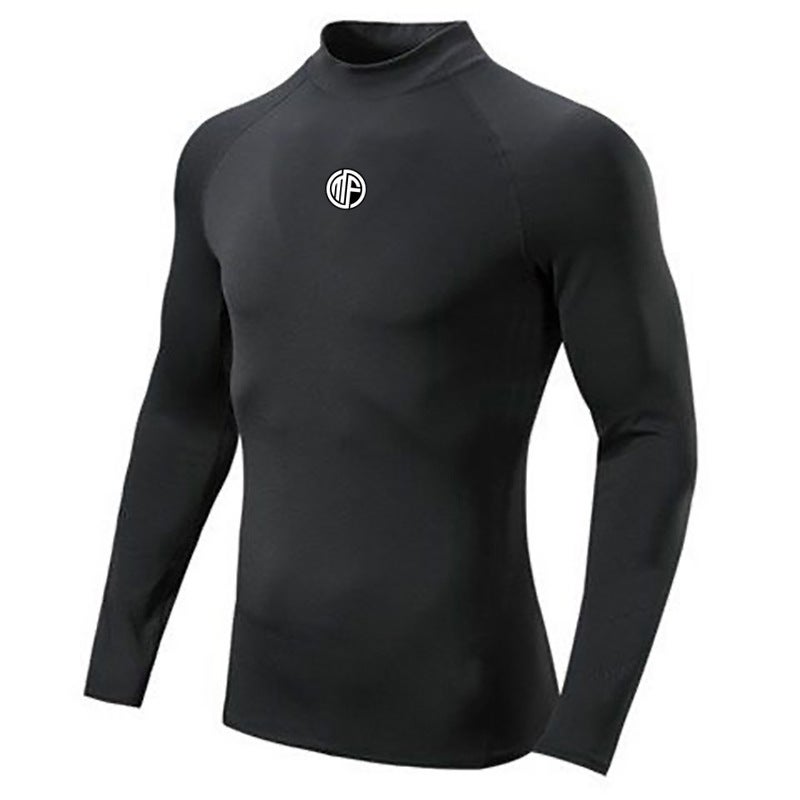 Muscle Men''s New Fitness Tight T-shirt Casual Breathable Vertical Collar High Elastic Base Shirt Running - Image 4