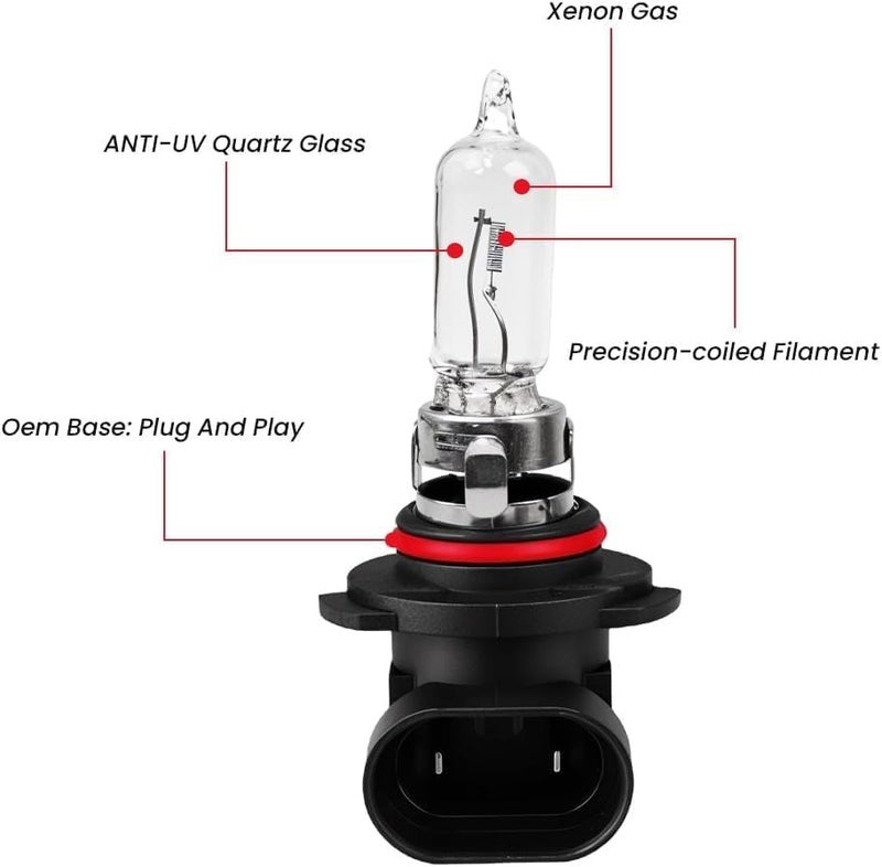Premium 9005 Halogen Headlight Bulb 12V/100W – 1200 Lumens High Output, Xenon Gas Filled, Anti-UV Quartz Glass, OEM Plug & Play | Made in Korea with German Technology - Image 4