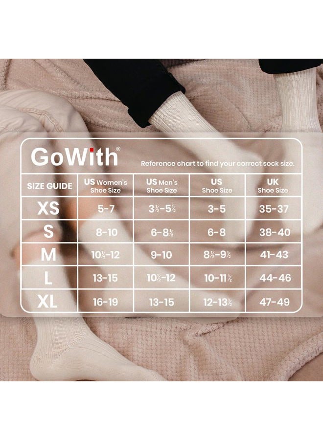 Gowith 4-5 Pairs Unisex Natural 97% Cotton Crew Socks, Pure Cotton Comfy Cozy Breathable Seamless Casual Socks for Men Women, Multicolor-1 - 4 Pairs, XS - Image 3