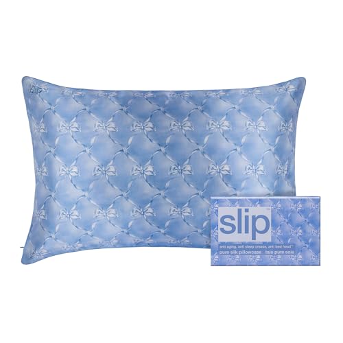 slip The Original Queen Pure Silk Pillow Case 100 Pure 22 Momme Mulberry Silk Queen Size Standard Pillow Case AntiAging AntiBedHead AntiSleep Crease Bluebelle 20 x 30 - Image 1