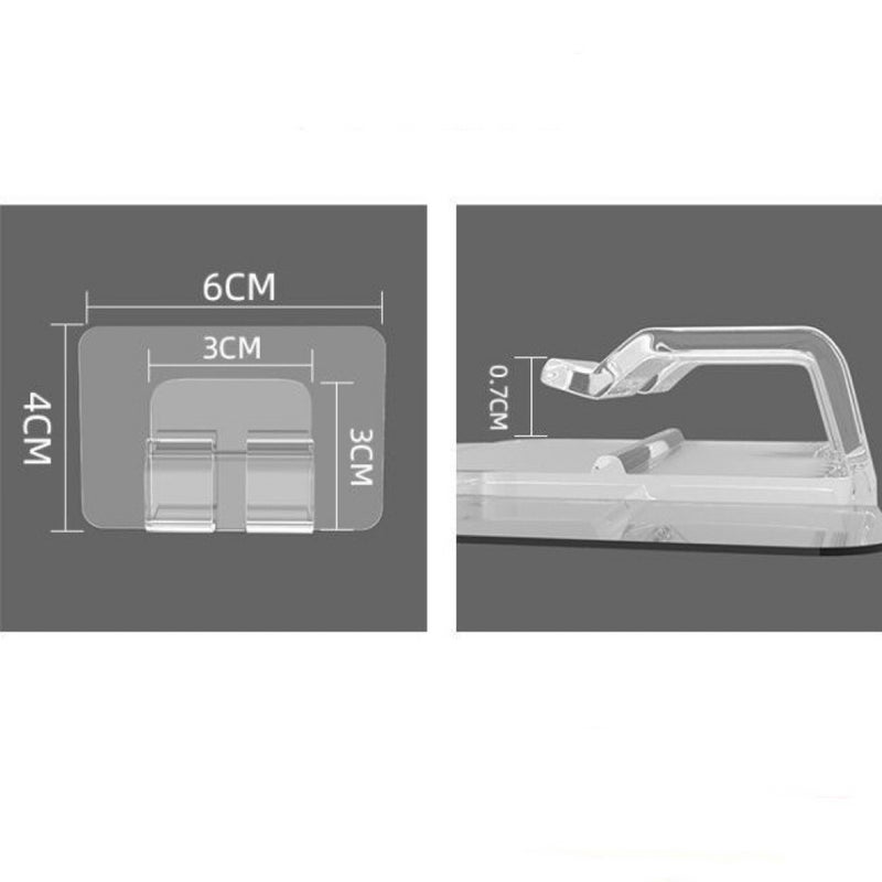 Punch-free Transparent Seamless Hook Multi-functional Household Seamless Patch Claw Buckle Strong Adhesive Hook Female Buckle Coat Hook 4x 6 foot pad buckle