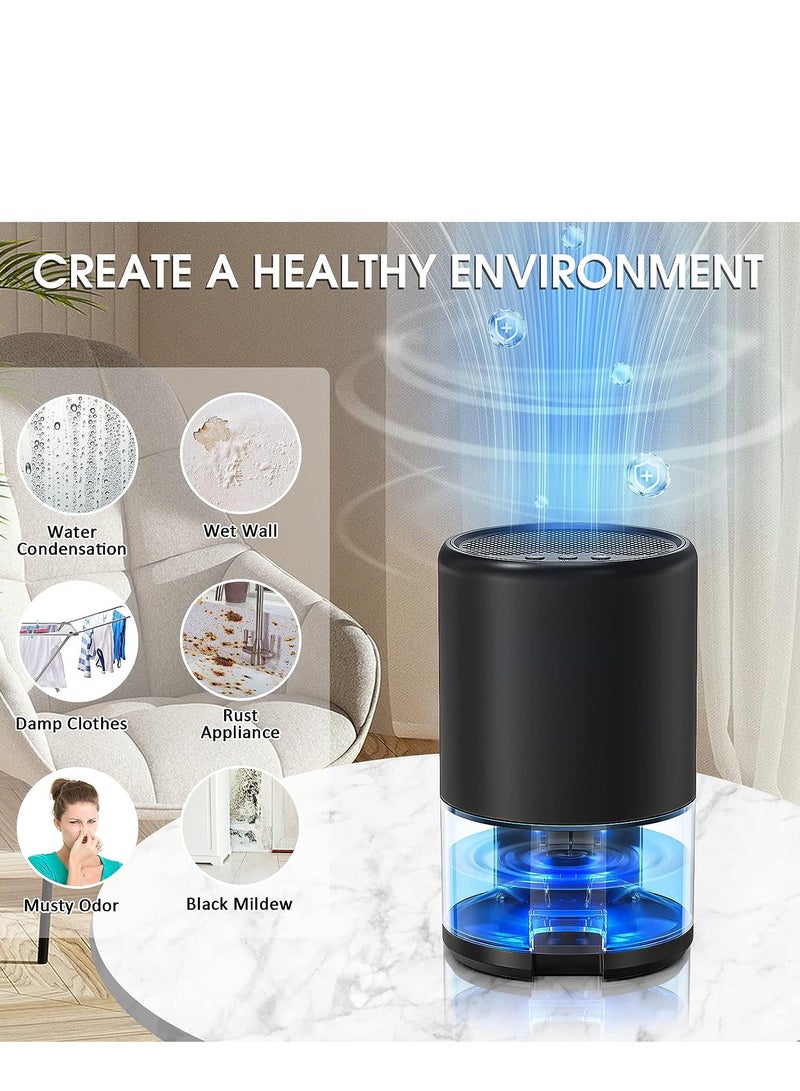 عربست مزيل الرطوبة المنزلي 1000 مل ، مزيل الرطوبة ل 2500 قدم مكعب (260 قدم مربع) وضعان للعمل و 7 أضواء LED ملونة مزيل الرطوبة الصغير المحمول الصامت لحمام غرفة النوم أسود - Image 2