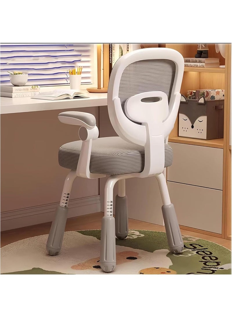 Bukela Premium Ergonomic Office Chair for Work from Home, High Back Computer Chair with Flip Up Armrest, Breathable Mesh, Rocking, Adjustable Seat, Winged Back | Mesh Chair for Office White/Grey - Image 1