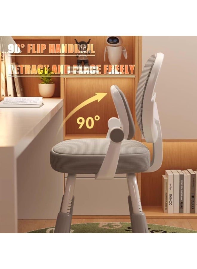 Bukela Premium Ergonomic Office Chair for Work from Home, High Back Computer Chair with Flip Up Armrest, Breathable Mesh, Rocking, Adjustable Seat, Winged Back | Mesh Chair for Office White/Grey - Image 3