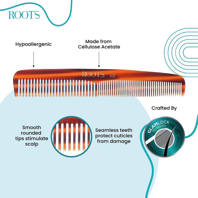Roots Pocket Hair Comb Designed With Dual Wide and Fine Teeth Comb Damage Free Everyday Use For Men and Women 30A - Image 2