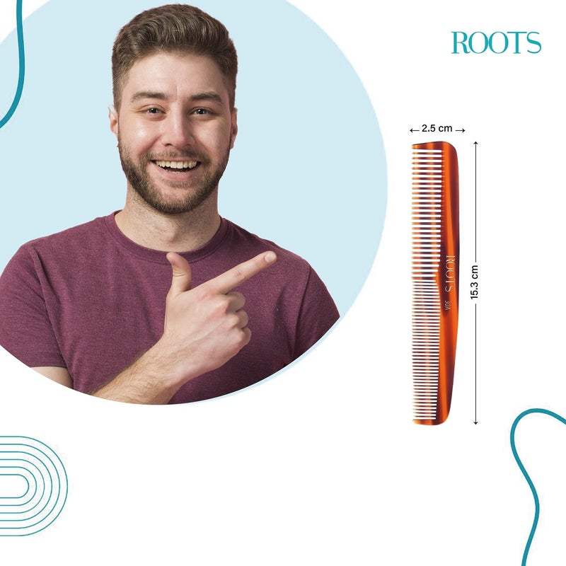 Roots Pocket Hair Comb Designed With Dual Wide and Fine Teeth Comb Damage Free Everyday Use For Men and Women 30A - Image 4