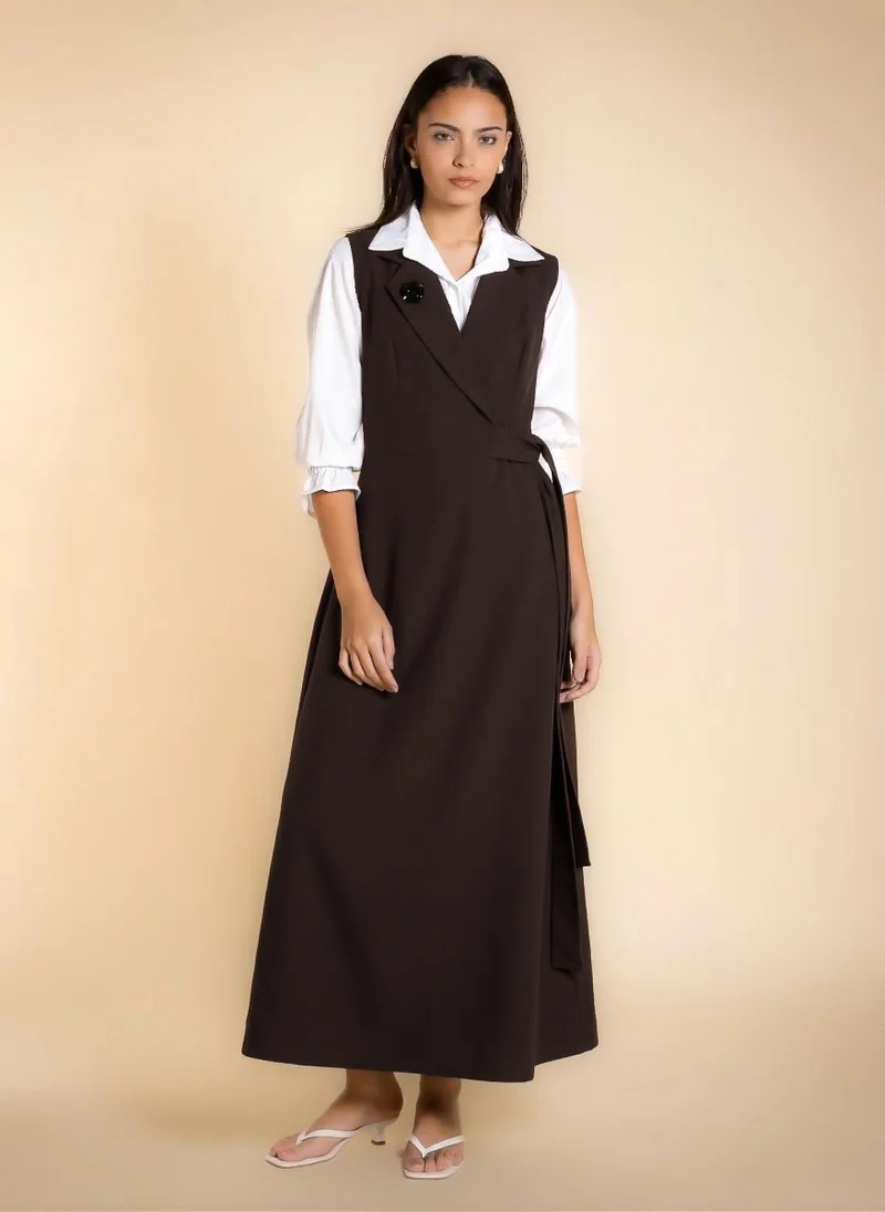 شايبس MAXI DENIM DRESS WITH BELT