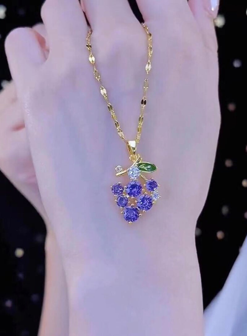 بلو لاين سلسال نسائي انيق مصنوع من الاستانلس ستيل مطلي باللون الذهبي عيار 18 - Image 1