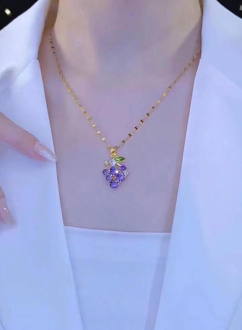 بلو لاين سلسال نسائي انيق مصنوع من الاستانلس ستيل مطلي باللون الذهبي عيار 18 - Image 3