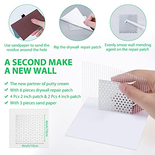 Mckanti Drywall Repair Kit - Large Hole Patch, Wall Mending Agent with Scraper - Easy to Fill Holes for Home Wall, Plaster Dent Repair - 2 Pcs - Image 4