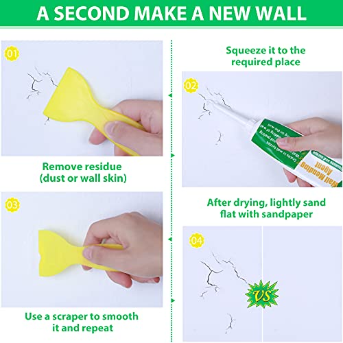 Mckanti Drywall Repair Kit - Large Hole Patch, Wall Mending Agent with Scraper - Easy to Fill Holes for Home Wall, Plaster Dent Repair - 2 Pcs - Image 5