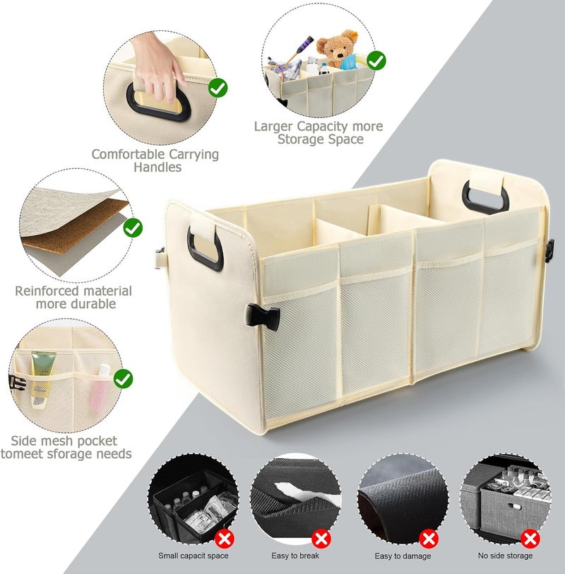 OEMASSIVE 55L Car Boot Organiser - Foldable Multi-Compartment Waterproof Storage Box - Image 3