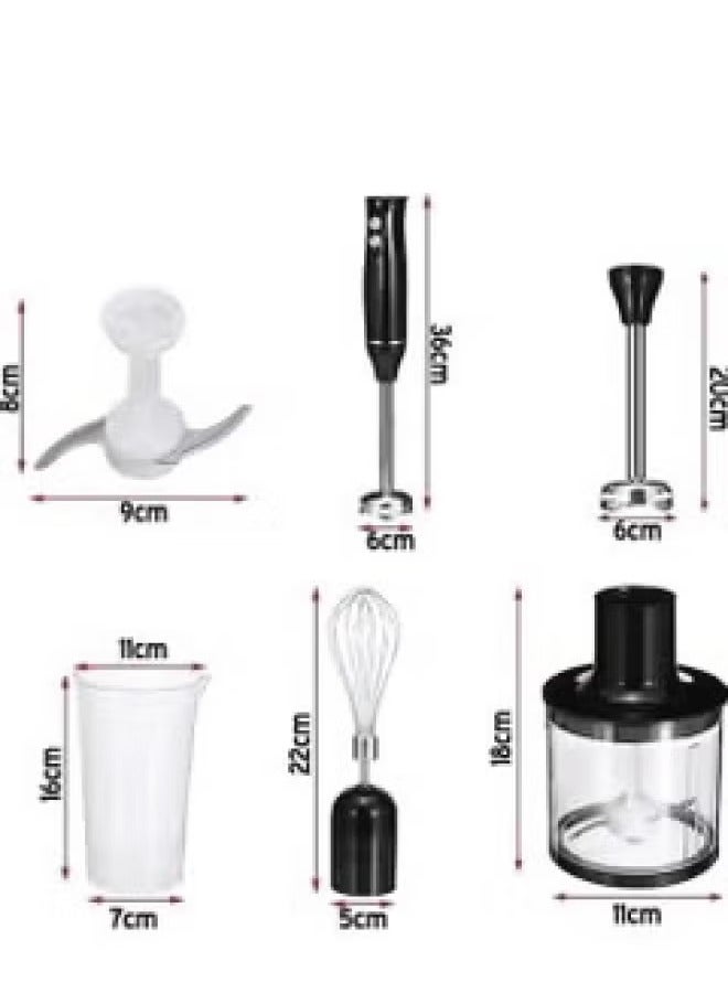 هاند بليندر 1000 وات  اسود ( 4 ف 1 ) هاند + كبة  + وخافق بيض+ كوب 700