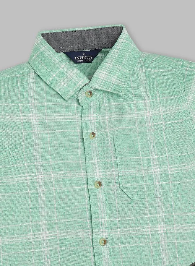 إينفينيتي بلوزة كاروهات بأكمام قصيرة