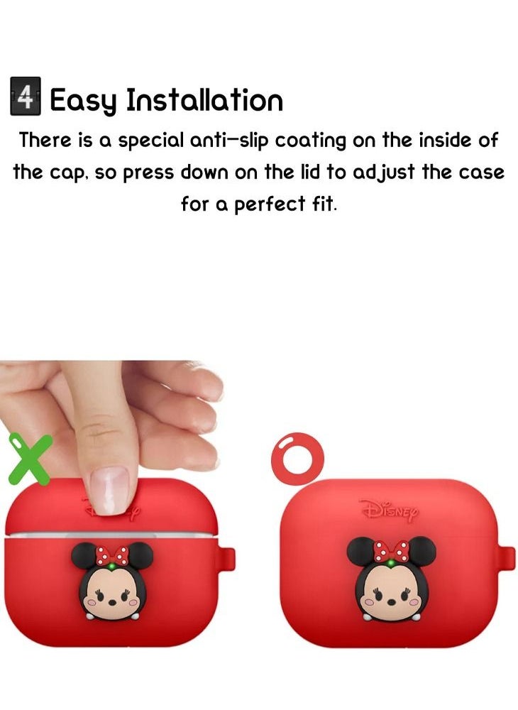 Tsum Tsum Minnie Mouse for AirPods Pro Case Cover 3D Design Limited Edition - Red