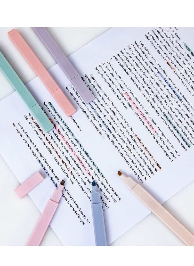 Excefore - Highlighters, Mild Assorted Colours Highlighters Pens, Aesthetic Cute Pastel Highlighter With Chisel Tip, No Bleed Dry Fast Easy to Hold, for Bullet Journal, Notes, School Supplies, 6 Pack - Image 1