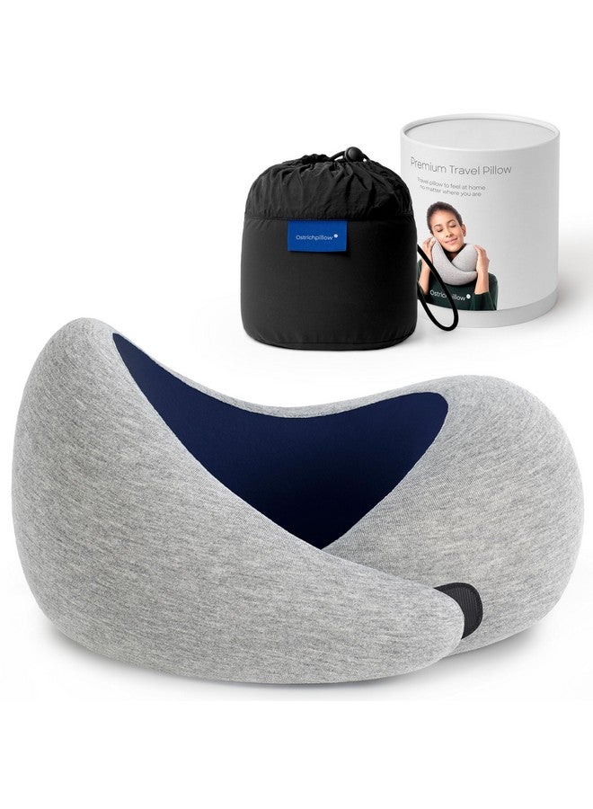 OSTRICH PILLOW وسادة عنق أوسترش بيلو جو، وسائد سفر للطائرات، وسادة سفر من فوم الذاكرة الفاخر، تصميم مريح بزاوية 360º، جوانب غير متماثلة، حقيبة سفر متضمنة، غلاف مودال قابل للغسل - Image 1