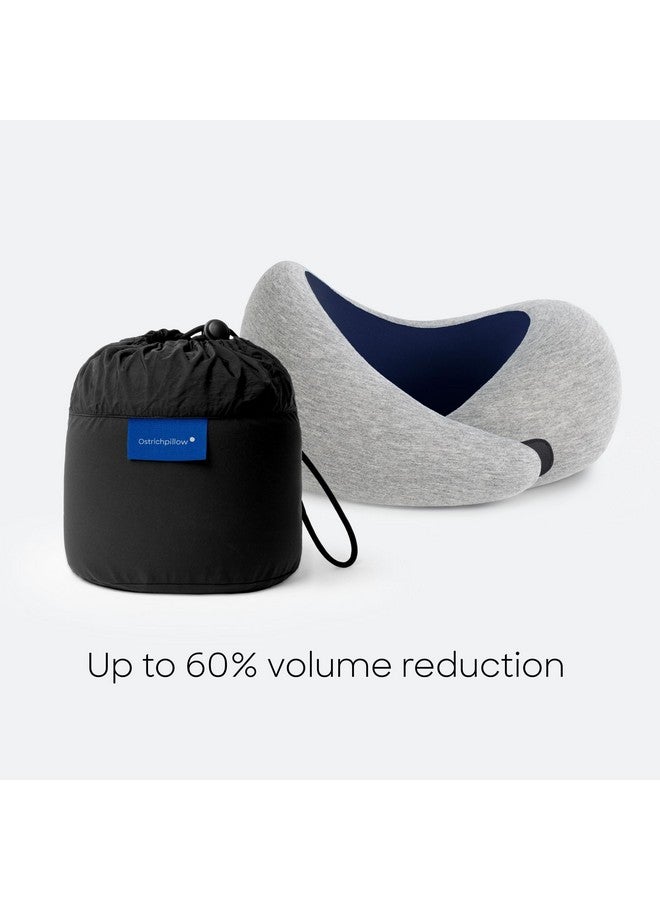OSTRICH PILLOW وسادة عنق أوسترش بيلو جو، وسائد سفر للطائرات، وسادة سفر من فوم الذاكرة الفاخر، تصميم مريح بزاوية 360º، جوانب غير متماثلة، حقيبة سفر متضمنة، غلاف مودال قابل للغسل - Image 5