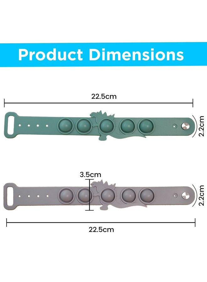 [Set Of 2] Pop Bracelet Fidget Pack Wristband Watch Bracelets Games Anxiety & Stress Relief Items Sensory It Figit Toys Packages For Boys  - Image 5