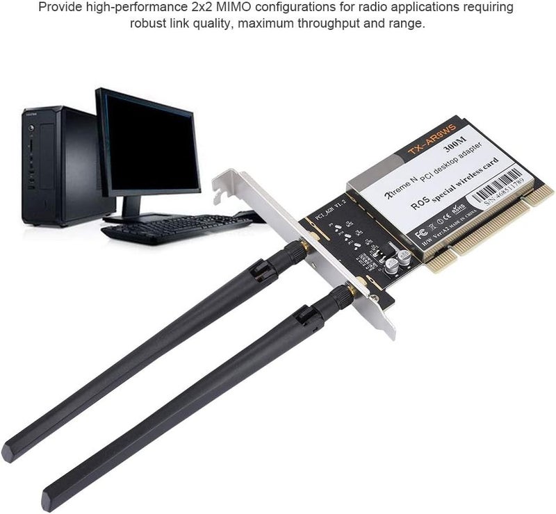 klarako AR9220 Wireless Network Card Adapter Dual Band 2.4GHz/5GHz Wireless Network Card,300Mbps Wireless WiFi Adapter Network Card, IEEE 802.11 a/b/g/n, 2x2MIMO,for Win XP/7/8/10,ROS - Image 5