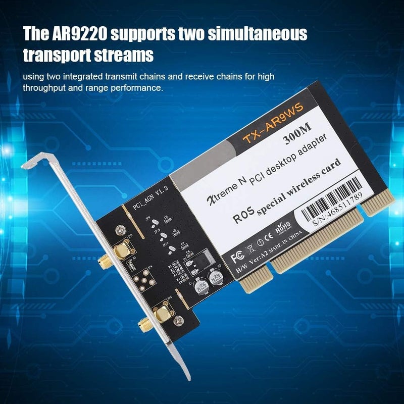 klarako AR9220 Wireless Network Card Adapter Dual Band 2.4GHz/5GHz Wireless Network Card,300Mbps Wireless WiFi Adapter Network Card, IEEE 802.11 a/b/g/n, 2x2MIMO,for Win XP/7/8/10,ROS - Image 2