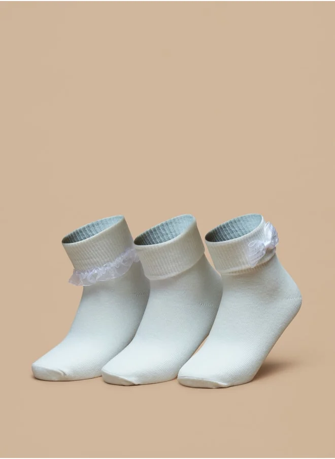 فلورا بيلا Boys's Bow Detail Socks - Set of 3