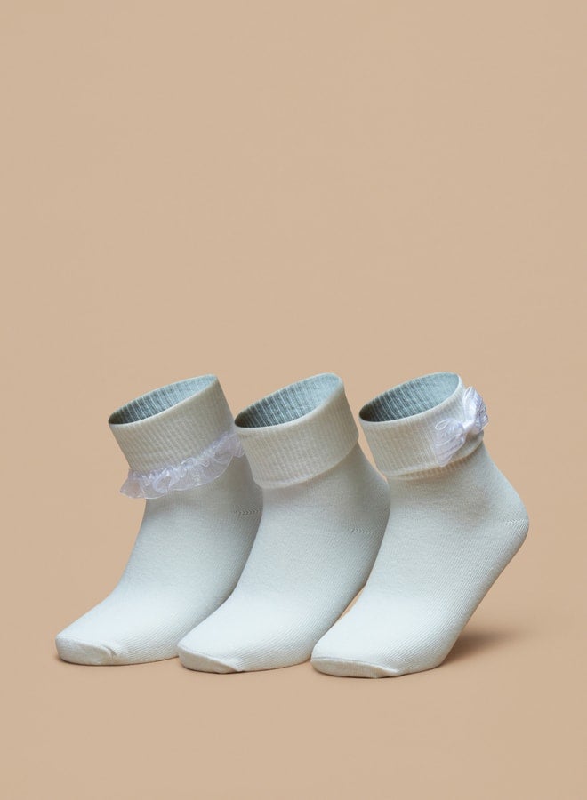 Flora Bella Boys's Bow Detail Socks - Set of 3 - Image 1