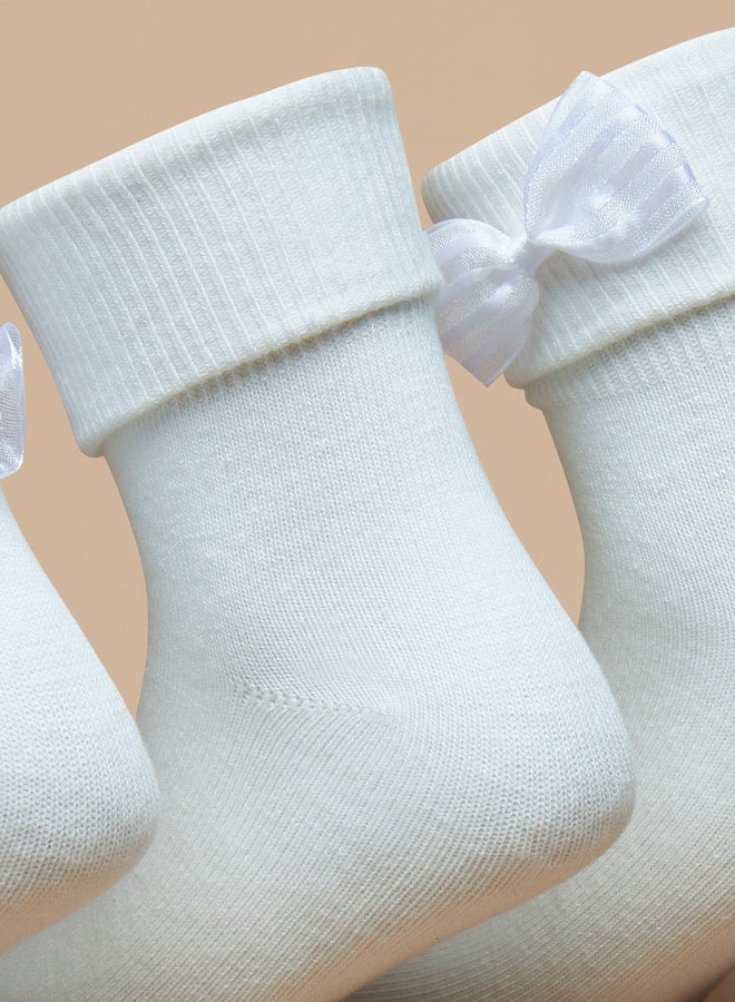 Flora Bella Boys's Bow Detail Socks - Set of 3 - Image 2