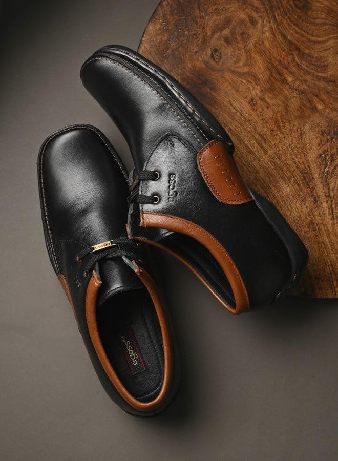 إيجوس حذاء رسمي برباط من إيغوس للرجال | جلد طبيعي | أنيق ومريح | مثالي للعمل والحفلات G-354 | أسود، مقاس 10 - Image 2