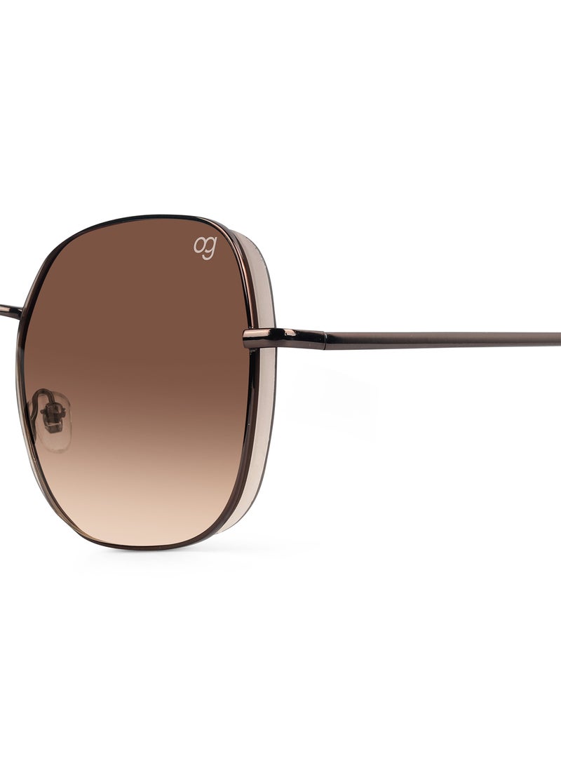 ووجلز نظارات شمسية نسائية بني كبيرة الحماية من الأشعة فوق البنفسجية - Image 2