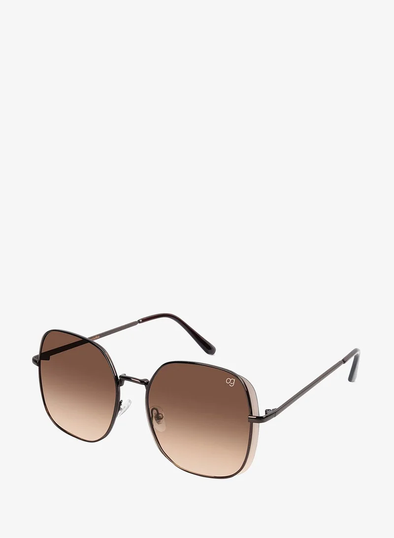 Woggles Latest & Stylish UV Protected Brown Oversized Sunglasses for Women