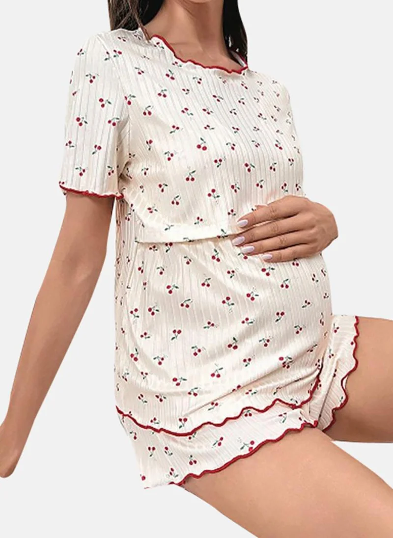 YUNIQEE White Printed Shorts &Top