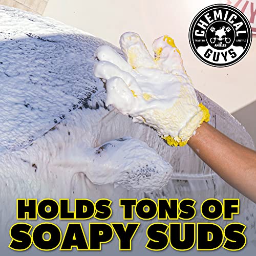 Chemical Guys MIC510 The Stranger Helpful Handy Car Wash Mitt - Yellow, Microfiber Towels for Detailing, Holds Tons of Soapy Suds, Flexible - Perfect for Car Cleaning - Image 5