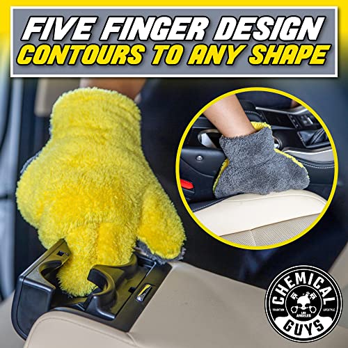 Chemical Guys MIC510 The Stranger Helpful Handy Car Wash Mitt - Yellow, Microfiber Towels for Detailing, Holds Tons of Soapy Suds, Flexible - Perfect for Car Cleaning - Image 3