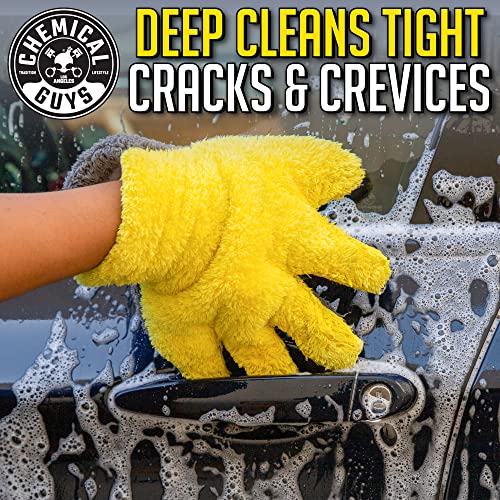 Chemical Guys MIC510 The Stranger Helpful Handy Car Wash Mitt - Yellow, Microfiber Towels for Detailing, Holds Tons of Soapy Suds, Flexible - Perfect for Car Cleaning - Image 2