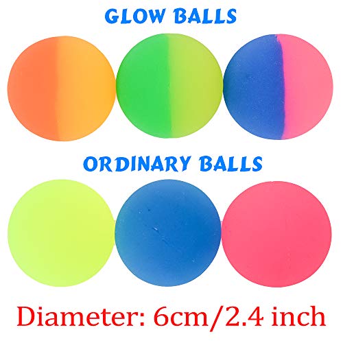 PROLOSO 2.3" Bouncy Balls Glow in The Dark High Bouncing Rubber Ball Bright Pet Toys Pack of 6 - Image 4