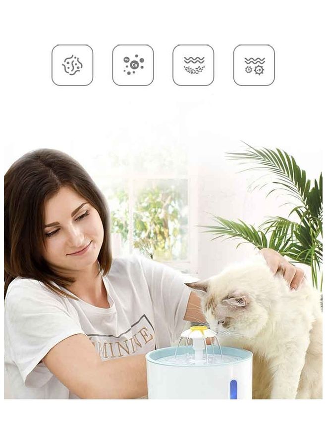 نافورة شرب تلقائية بيضاء/زرقاء 18.6x18.6x13.1 سم - Image 5