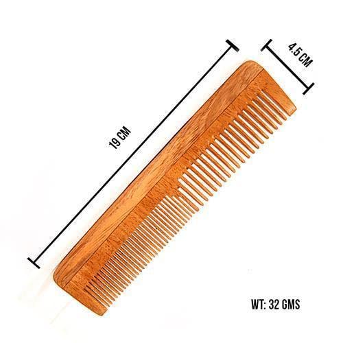 WITSOUL Natural Neem Wood 2 in 1 and Beared Comb for Hair Growth/Hair fall/Dandruff Control/SET OF 2 - Image 3