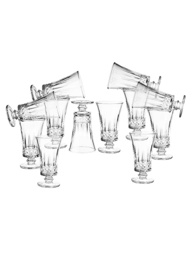 Dania A set of 12 clear glass juice glasses with a beautiful engraving, capacity 210 ml - Image 5