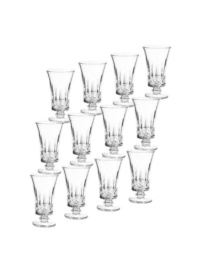 Dania A set of 12 clear glass juice glasses with a beautiful engraving, capacity 210 ml - Image 3