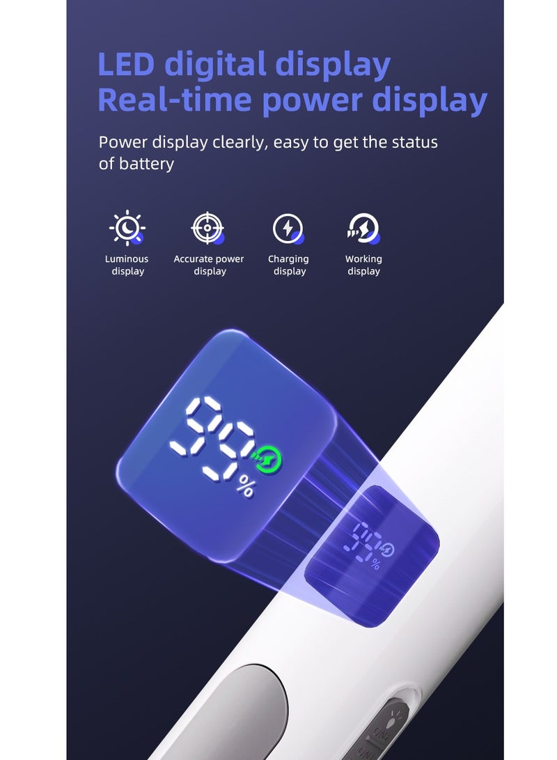 WEIDASI 2 In1 USB Rechargeable Electric Mosquito Swatter Electric Fly Swatter with Power Display WD-991 White - Image 4