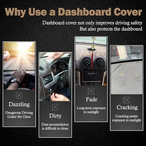 KEYOOG Dashboard Cover Dash Mat Fit for 2006-2001 Le-xus LS430 (for Left Hand Drive),Car Dash Board Mat Anti-Glare Carpet,Non-Slip Pad Sunshield Protector (Grey) - Image 2