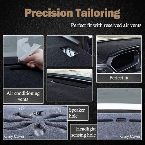 KEYOOG Dashboard Cover Dash Mat Fit for 2006-2001 Le-xus LS430 (for Left Hand Drive),Car Dash Board Mat Anti-Glare Carpet,Non-Slip Pad Sunshield Protector (Grey) - Image 3