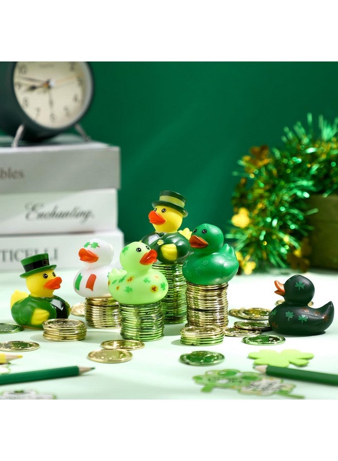 Jerify 12 Pcs St. Patrick's Day Rubber Ducks 6 Styles Shamrock Ducks for Bath Pool Birthday Irish St. Patrick's Day Gifts for Party Favors Accessories Holiday - Image 4