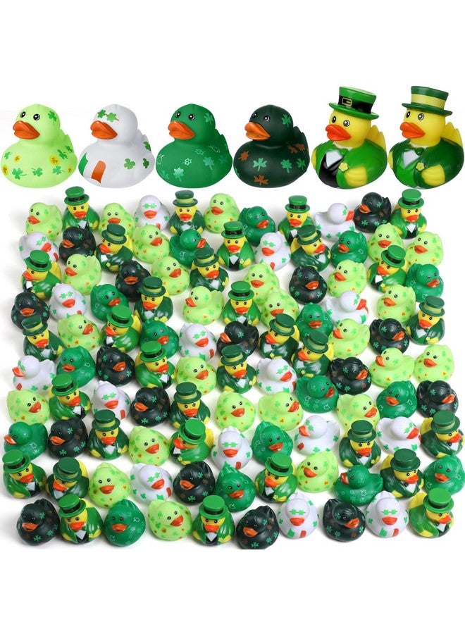 Jerify 12 Pcs St. Patrick's Day Rubber Ducks 6 Styles Shamrock Ducks for Bath Pool Birthday Irish St. Patrick's Day Gifts for Party Favors Accessories Holiday - Image 1