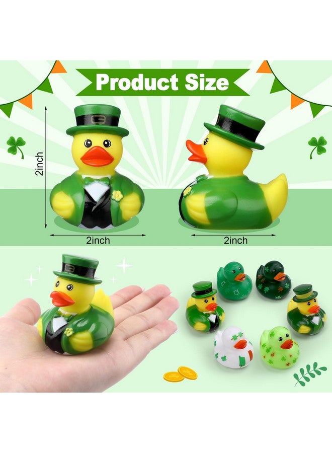Jerify 12 Pcs St. Patrick's Day Rubber Ducks 6 Styles Shamrock Ducks for Bath Pool Birthday Irish St. Patrick's Day Gifts for Party Favors Accessories Holiday - Image 2