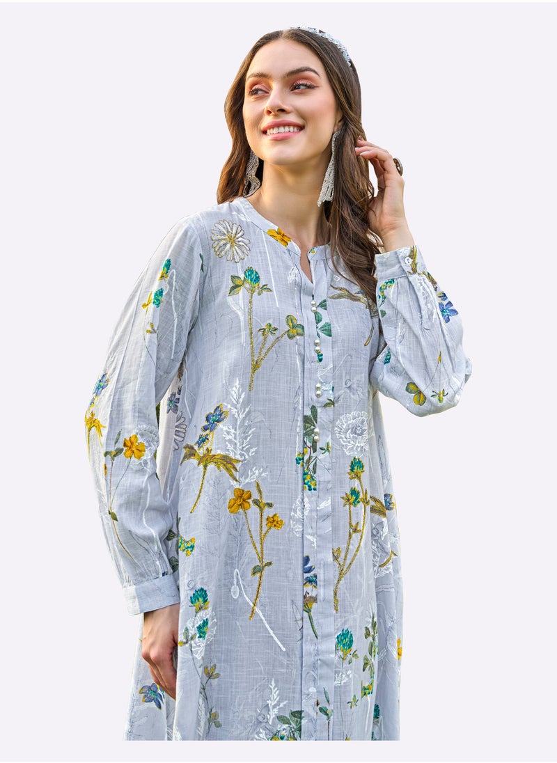 Sara Arabia - Sara Arabia Floral Abstract Jalabiya - Image 1