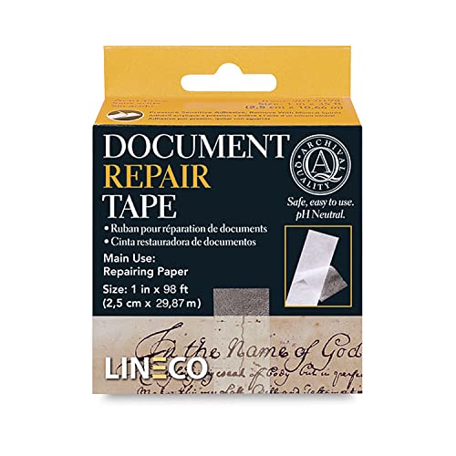 Lineco, Archival Document Repair Tape, 1 Inch x 98 Feet, Acid-Free Translucent, for Repair Paper Document, Book, Ephemera, Photos Print Artwork. - Image 1